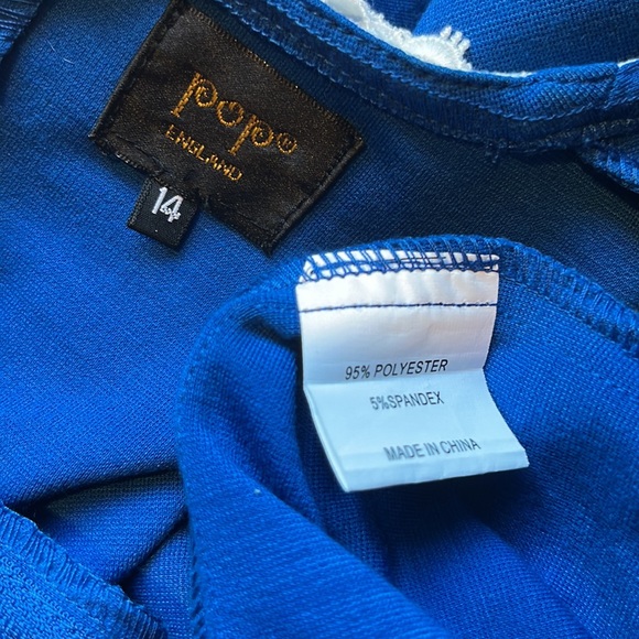 Pop England Mod Blue Doily Dress - Picture 6 of 7